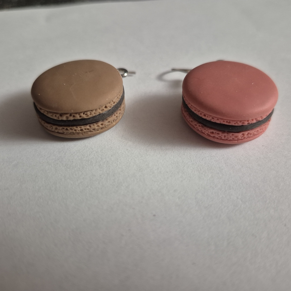 Chic Macaron Earrings - Pink and Brown